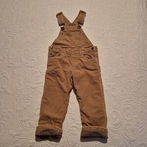 Mayoral boys size 24 months tan corduroy stretch overalls fully lined VGUC